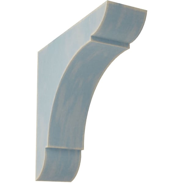 Ekena Millwork 1 3/4"W x 6"D x 6"H Small Olympic Wood Vintage Decor Bracket, Driftwood Blue BKTWD01X06X06OLBU - main